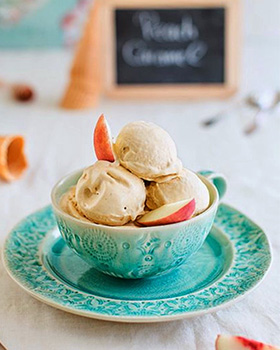 peach caramel scoop